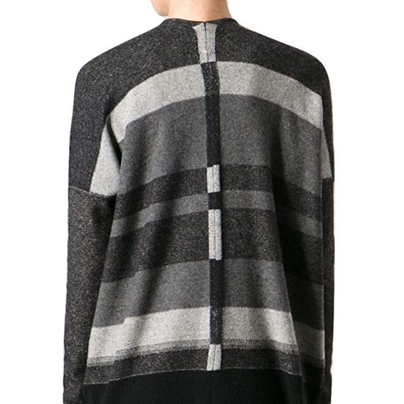 Vince Gray Variegated Striped Drape Cardigan - Picture 2 of 8